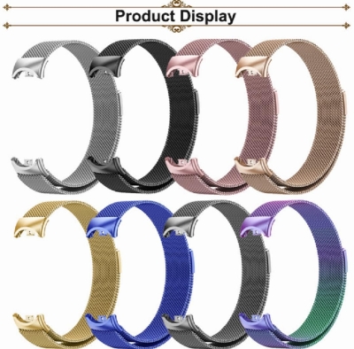 Picture of Xiaomi Mi Band 9, Mi Band 8 Bracelet Wristband Belt Stainless Steel Metal Strap Replacement Wrist Strap