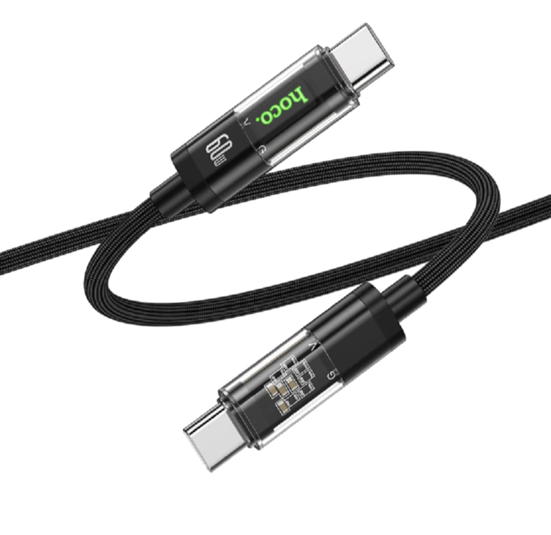 Picture of Hoco U116 Transparent Discovery Edition 60W Charging Data Cable for Type-C to Type-C