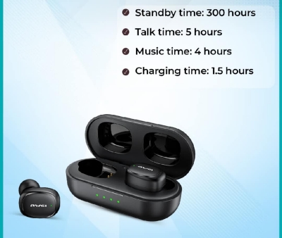 Picture of AWEI T13 Pro Bluetooth Earphones Wireless Waterproof Touch Earbuds Hifi Sound Quality