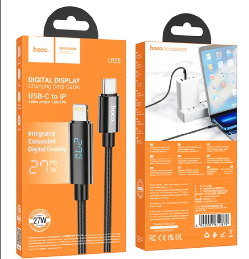 Picture of Hoco U125 Benefit Type-C to Lightning 27W Fast Charging Data Cable With Display