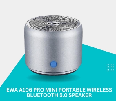 Picture of EWA A106 Pro Mini Wireless Bluetooth 5.0 Speaker Custom Bass Radiator IPX7 Waterproof Metal Speakers