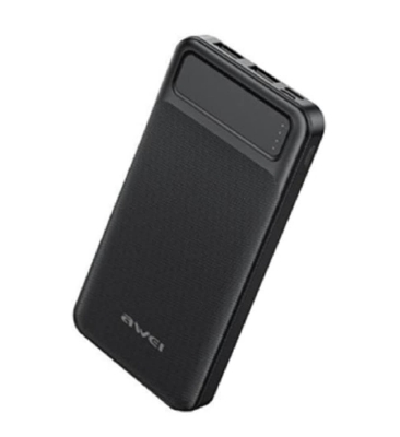 Picture of Awei P6K 20000mAh Fast Charging Dual USB Port Powerbank Micro USB and Type C Input Power Bank Black