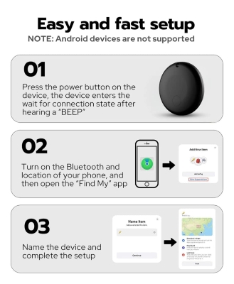 Picture of MiLi MiTag iPhone Location Tracker Device. Compatible with Apple Find My Device. Smart Finder