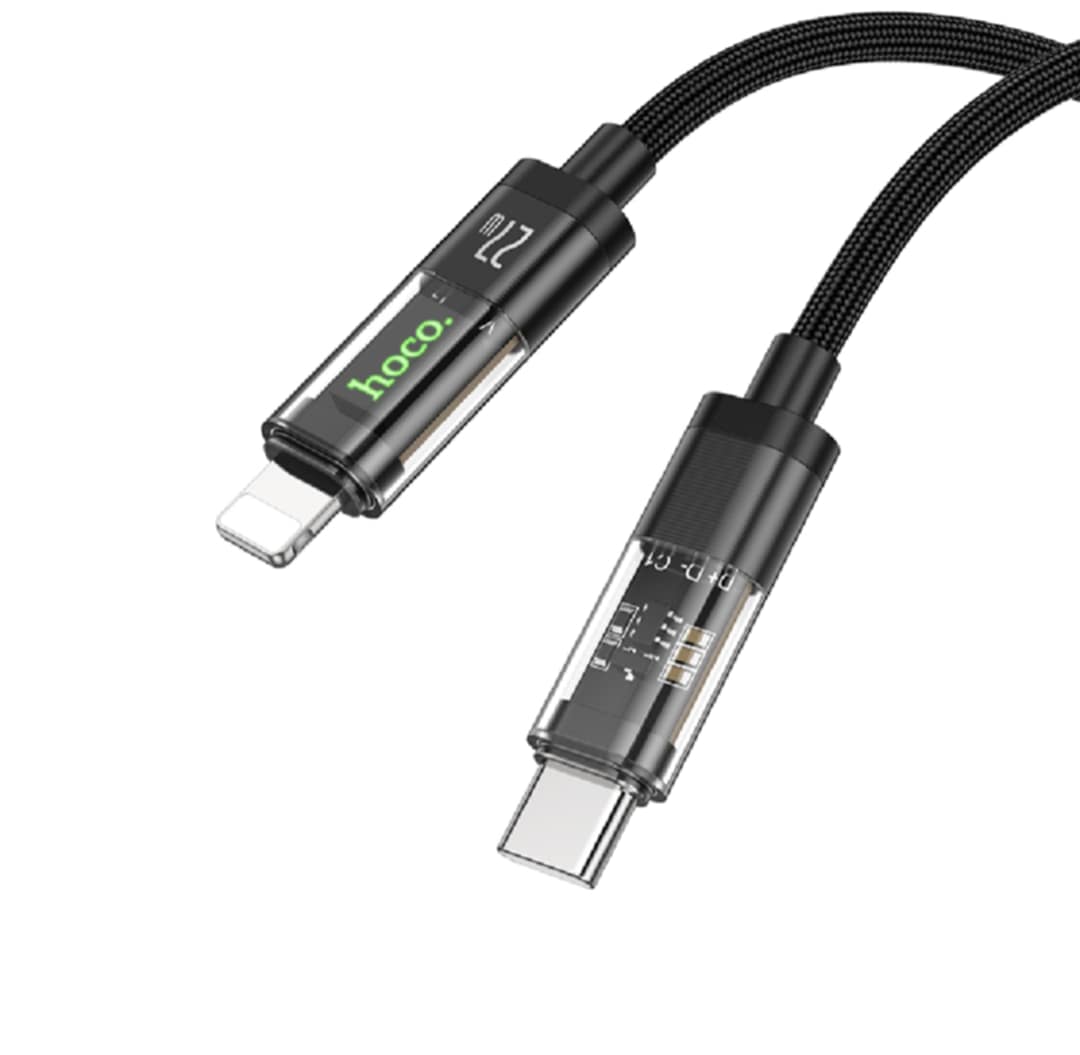 Picture of Hoco U116 Transparent Discovery Edition 27W PD Charging Data Cable for iP