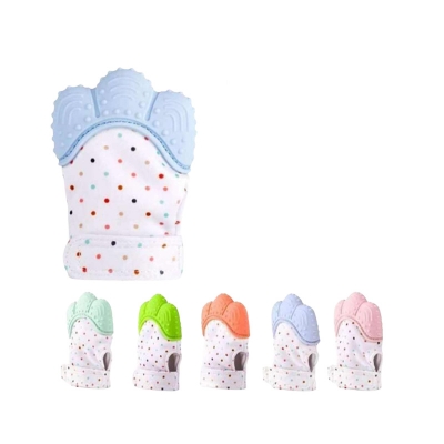 Picture of 1pcs Baby Teether Gloves Teething Mitten Baby Molar Anti-biting Tool Silicon Gloves (Multicolor)