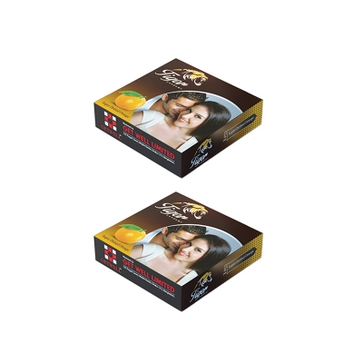 Picture of Tiger Condom-Dotted Orange Flavour - Combo Pack - 2 Packs - 3x2=6pcs