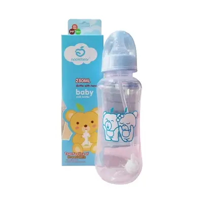 Picture of Baby Feeder Apple Bear Baby Feeder Plastic Bottle with Silicone Nipple 60ml/ 150ml/ 280ml (Select Size Before Order)