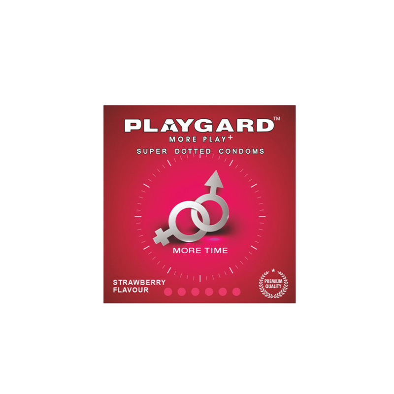 Picture of Playgard Condom Strawberry Flavor Super Dotted Condom 3s Pack - More Play More Time Condom