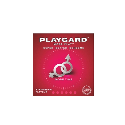 Picture of Playgard Condom Strawberry Flavor Super Dotted Condom 3s Pack - More Play More Time Condom