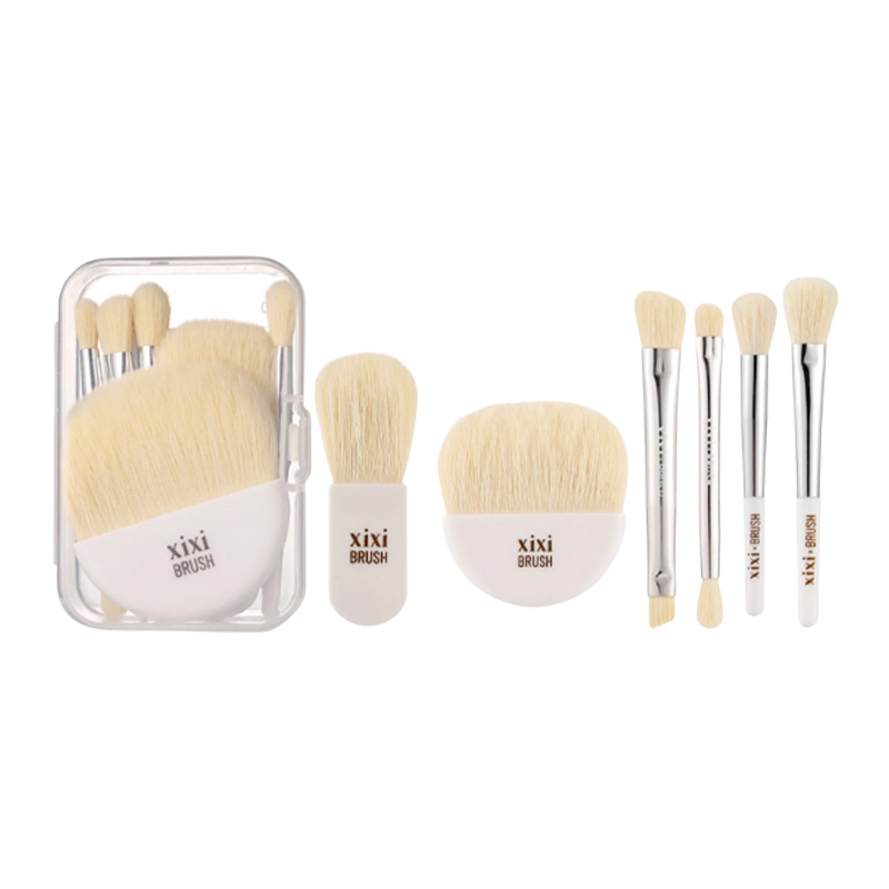 Picture of 6Pcs Mini Travel Women Makeup Brushes Set Portable Soft Concealer Brush Beauty Foundation Eye Shadow Tool Eyelash Brush With Box