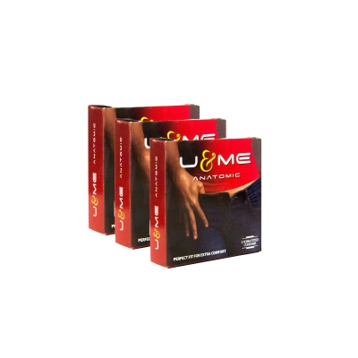 Picture of SMC U&Me Anatomic Condom Combo Pack 3 Packs 3x3=9Pieces Condom