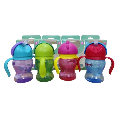 Picture of Baby Mumpot Waterbottle Minitree Boom Crystal Color Training Plastic Cup with Handle 9m+ 180ml (Multicolor)