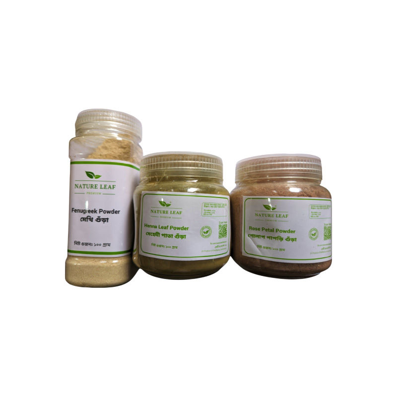 Picture of Nature Leaf Methi Gura 100gm+ Mehedi Pata Gura 100gm+ Golap Papri Gura 100gm - Total 300gm Savings Combo Pack