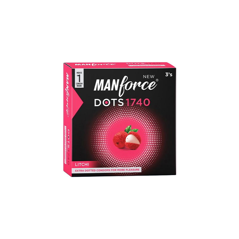 Picture of Manforce Stay Long Gel 8g & 1740 Dots Litchi Flavor Condom 3pcs | Manforce Condom & Lube Combo | Wedding & Honeymoon Combo