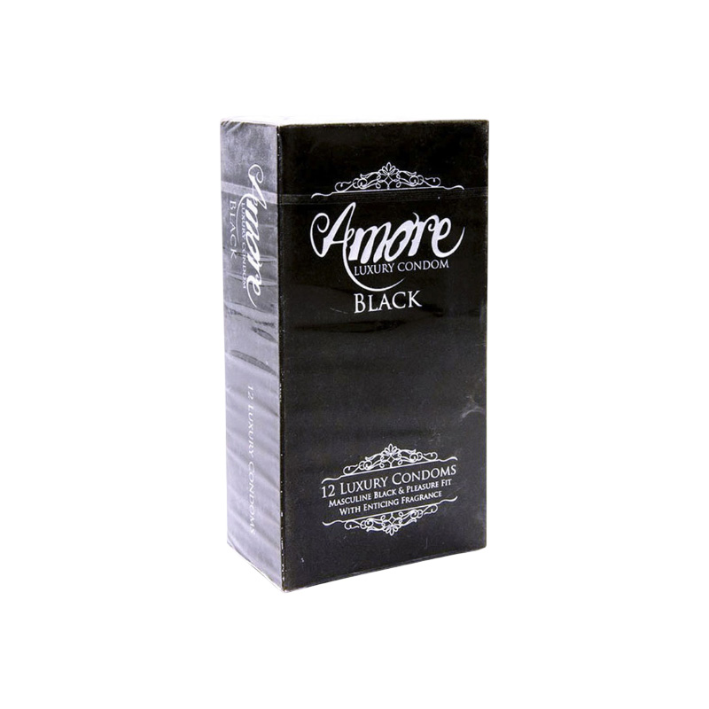 Picture of Amore Black Luxury Condom for Men | Full Box 3x6=18pcs Condom
