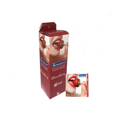 Picture of Sensation Condom - Strawberry Flavor Super Dotted - Full Box - 12 Pack x 3pcs=36pcs