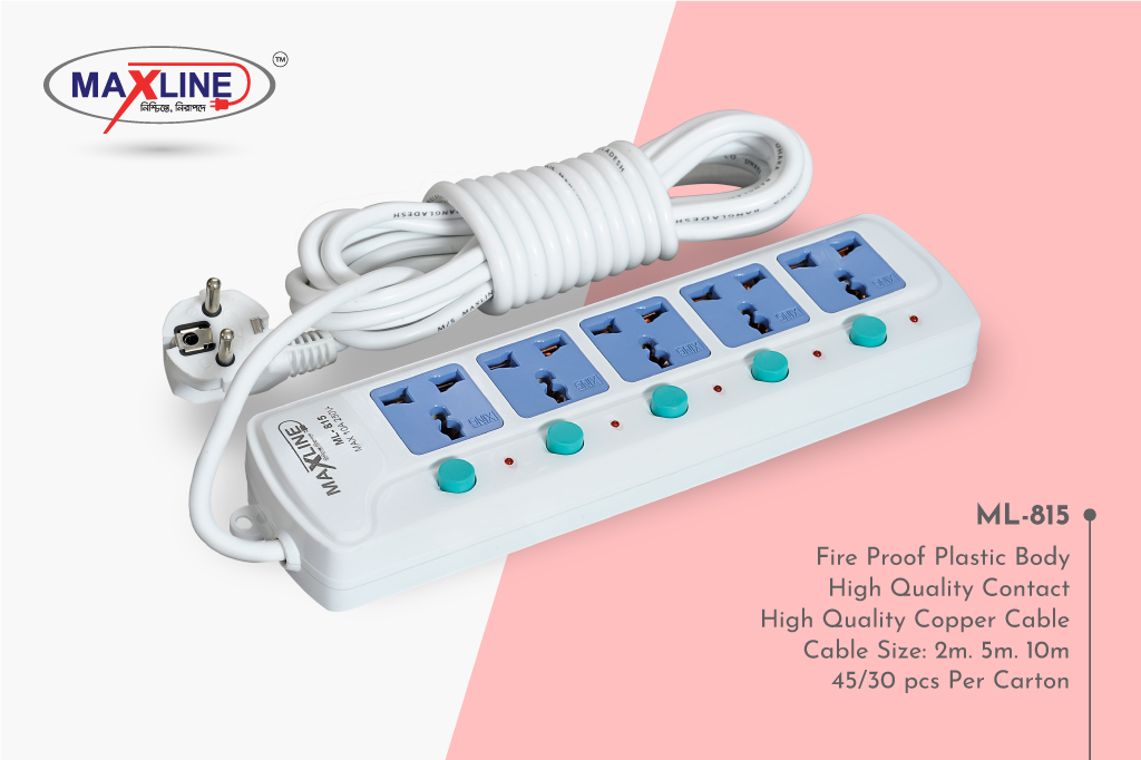 Picture of Maxline 5 Port Multi Extension Socket Model: ML-815-2 Miter Wire ( 7 Fit/Hand )