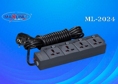 Picture of Maxline 4 Gang Multi Extension Socket Model: ML-2024-5 Miter Wire (15 Fit/hand Long Wire)