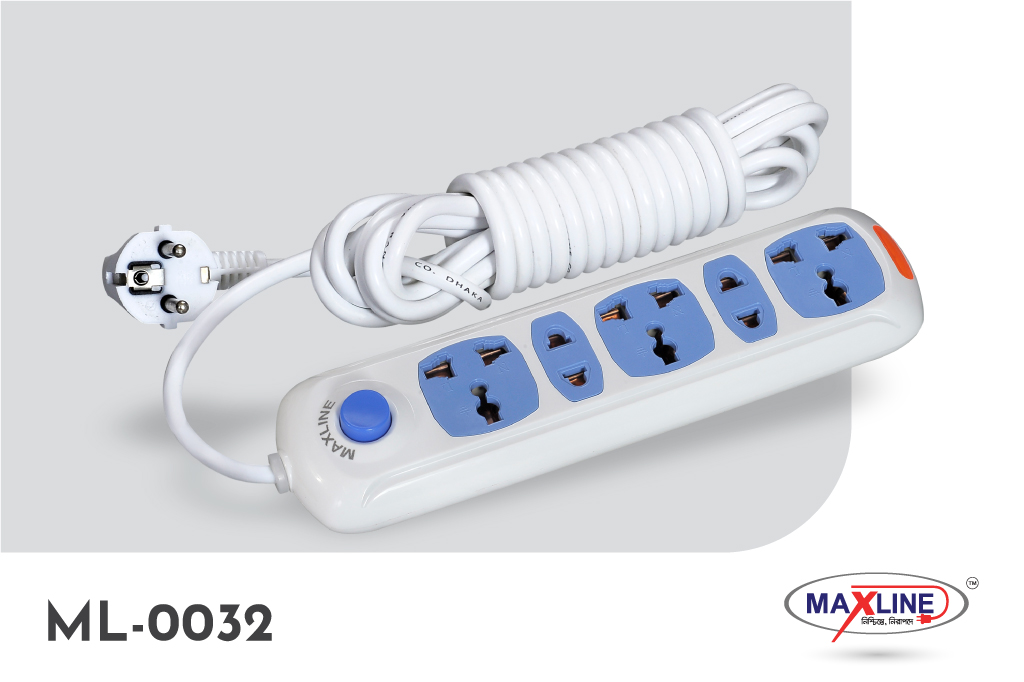 Picture of Maxline 5 Port Multi Extension Socket Model: ML-0032-10 Miter Wire ( 33 Fit/ Hand Long Wire )