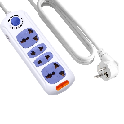 Picture of Maxline 4 Port Multi Extension Socket Model: ML-0033-2 Miter Wire ( 7 Fit/ Hand Long Wire )