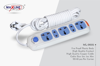 Picture of Maxline 5 Port Multi Extension Socket Model: ML-0032-2 Miter Wire ( 7 Fit/ Hand Wire )