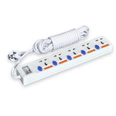 Picture of Maxline 5 Gang Multi Extension Socket Model: ML-255-2 Pin Plug /5 Miter Wire( 16 Fit/Hand Long Wire)