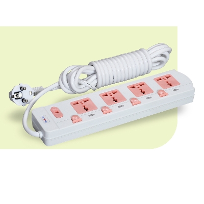 Picture of Maxline 4 Gang Multi Extension Socket Model: ML-348-2 Pin Plug/3 Miter Wire( 10 Fit /Hand Long Wire)