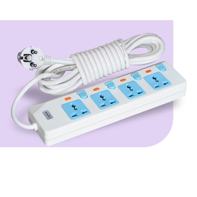 Picture of Maxline 4 Port Multi Extension Socket Model: ML-844-2pin plug/5 Miter Wire