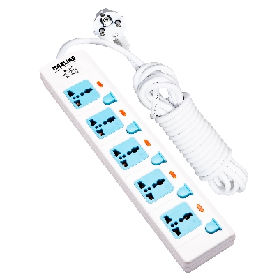 Picture of Maxline 5 Port Multi Extension Socket Model: ML-855-2pin plug/5 Miter Wire=16 fit /Hand Long Wire