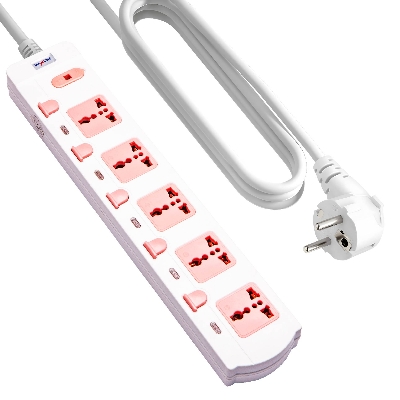 Picture of Maxline 5 Gang Multi Extension Socket Model: ML-358-2 Pin Plug/ 3 Miter Wire