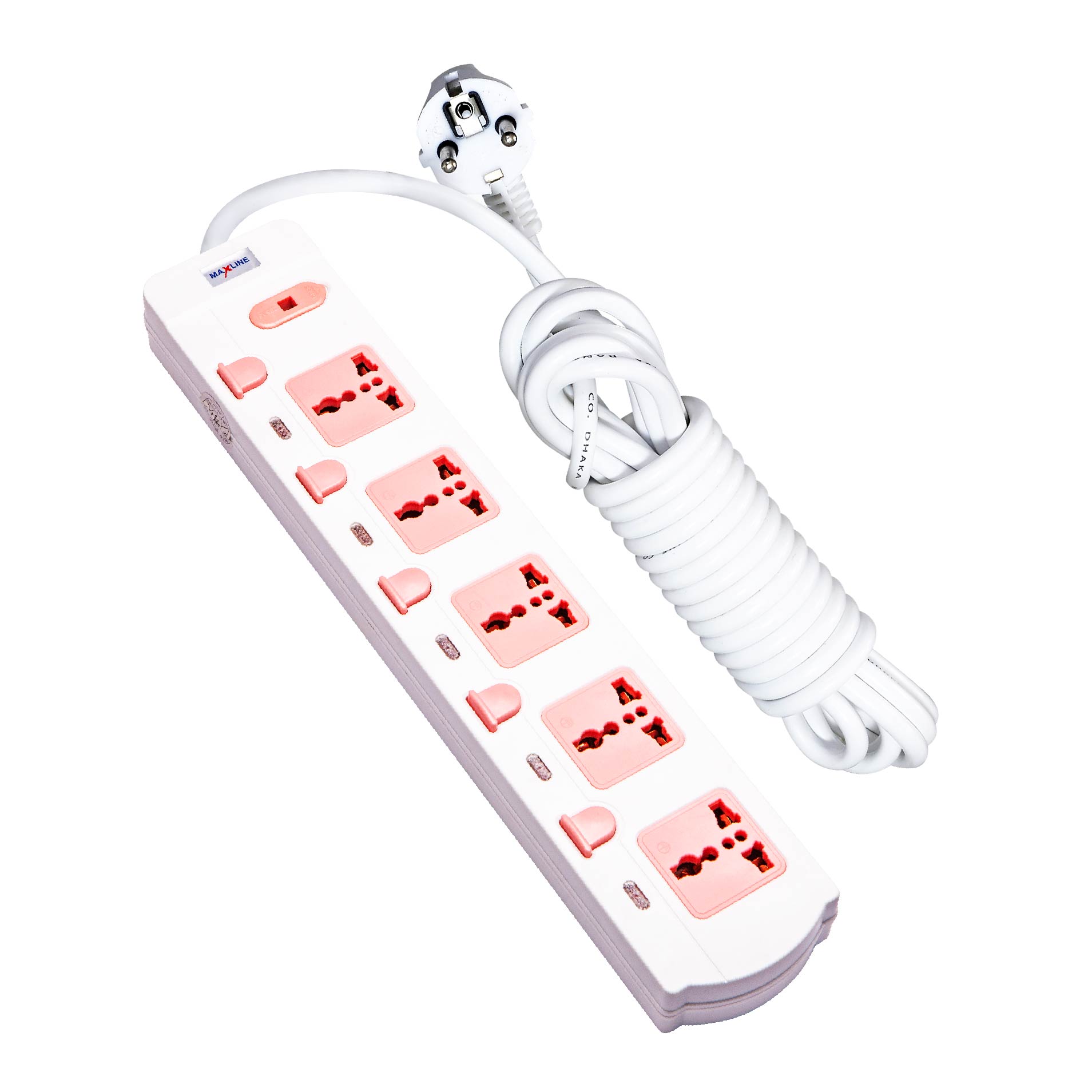 Picture of Maxline 5 Gang Multi Extension Socket Model: ML-358-2 Pin Plug/ 3 Miter Wire