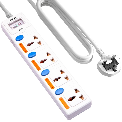 Picture of Maxline 4 Gang Multi Extension Socket Model: ML-254-3 pin Plug/ 3 Miter Wire ( 10 Fit/Hand Long Wire)