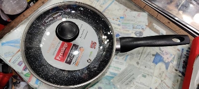 Picture of Prestige Omega Deluxe Granite 26 Cm Fry Pan With Lid Aluminium Fry Pans in Grey Colour by Prestige