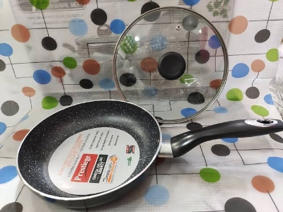 Picture of Prestige Omega Deluxe Granite 26 Cm Fry Pan With Lid Aluminium Fry Pans in Grey Colour by Prestige