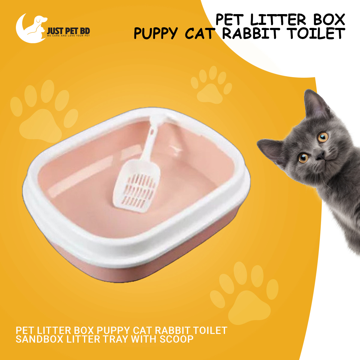 Picture of Pet Litter Box Puppy Cat Rabbit Toilet Sandbox Litter Tray with scoop