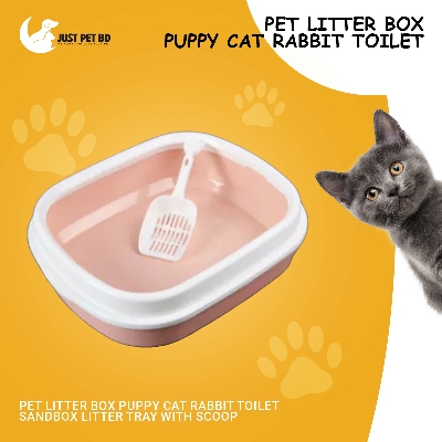 Picture of Pet Litter Box Puppy Cat Rabbit Toilet Sandbox Litter Tray with scoop