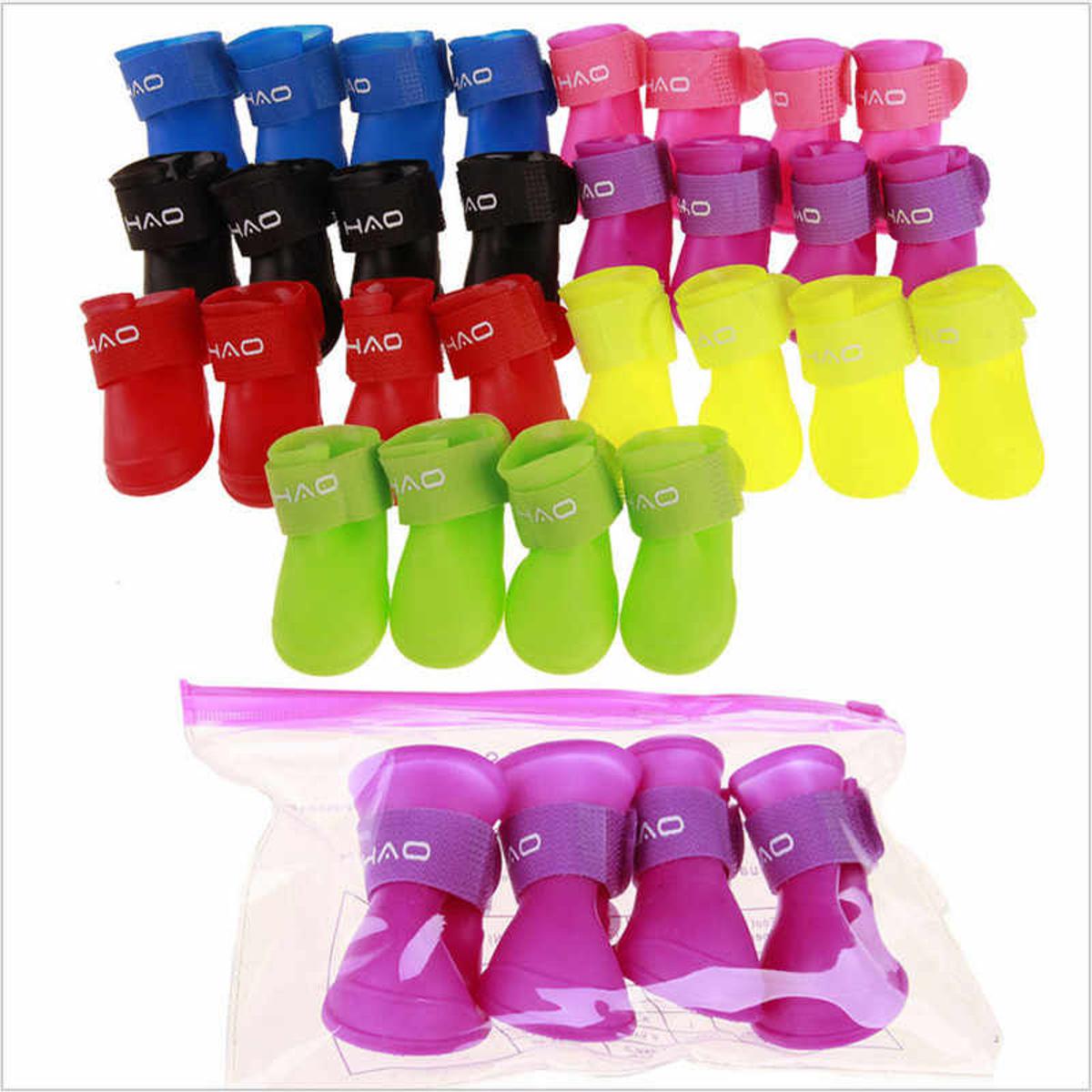 Picture of Pet Shoe Waterproof for Rain Dog and Cat (4Pcs), Shoe Size: XL