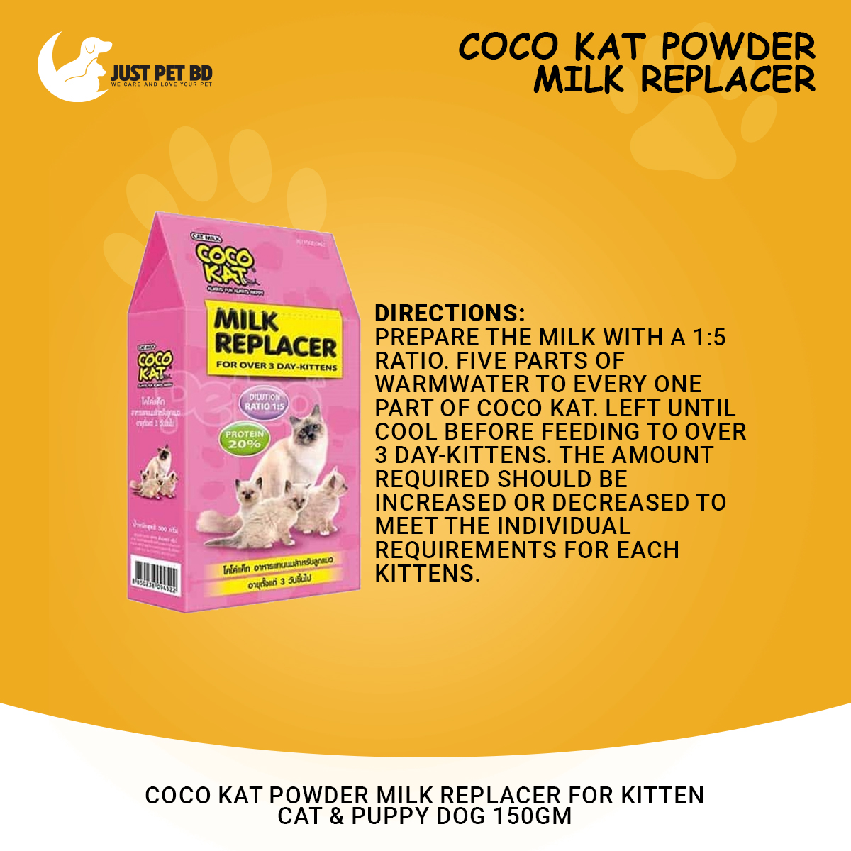 Picture of Coco Kat Powder Milk Replacer For Kitten Cat & Puppy Dog  150gm