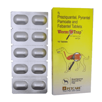 Picture of Dewormer Worm trap tablet is a broad spectrum dewormer for dogs. It is effectively traps and expels the worms (1 pices)