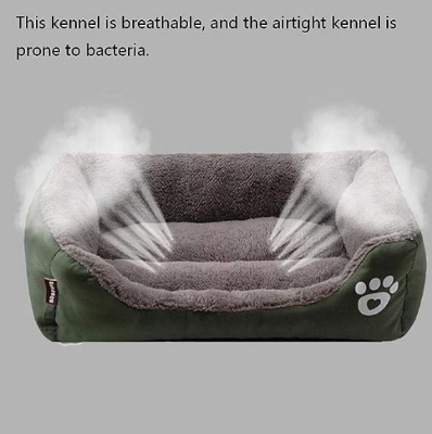 Picture of NC Cyber Celebrity cat nest Square Waterproof Kennel Warm Candy Color Footprints pet Bed Sofa Bed Dog Bed cat nest Teddy mat Two-Piece Set