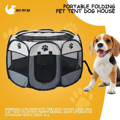 Picture of Portable Folding Pet tent Dog House Cage Dog Cat Tent Playpen Puppy Kennel Easy Operation Octagon Fence (Size: XL)