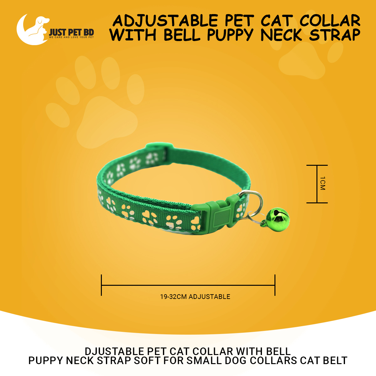 Picture of Adjustable Pet Cat Collar With Bell Puppy Neck Strap Soft For Small Dog Collars Cat Belt