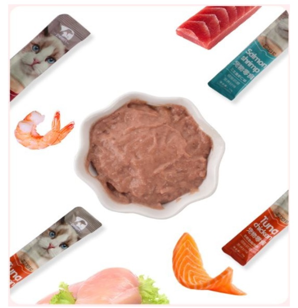 Picture of Cat Treat Snacks Chicken Tuna Salmon Flavor Cat Wet Snacks Food Pet Food Kitten Snack Cat Wet Snacks (Only Chicken flvour Available)  1pices Food Global Pet Shop