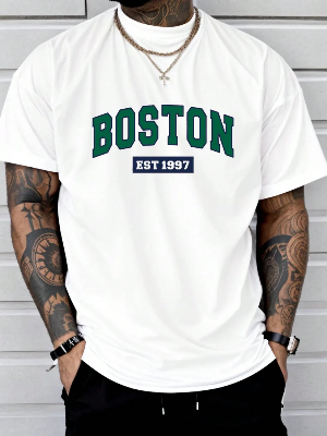 Picture of Drop Shoulder Print T-Shirt – Boston