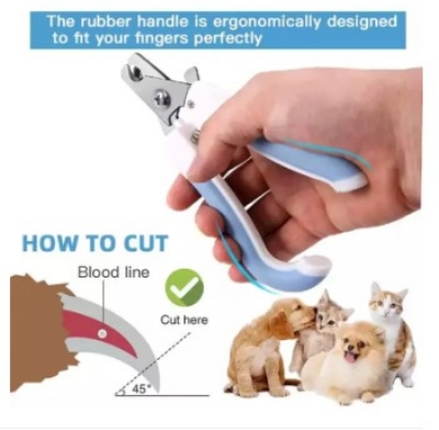 Picture of Pet nail cutter 2 in 1 Stainless Pet nail cutter Dog Cat Stainless Steel grooming tools Nail Clipper Premium Quality