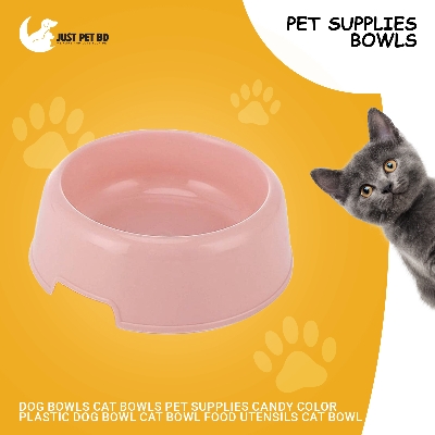 Picture of Dog Bowls Cat Bowls Pet Supplies Candy Color Plastic Dog Bowl Cat Bowl Food Utensils Cat Bowl Medium Blue Pink