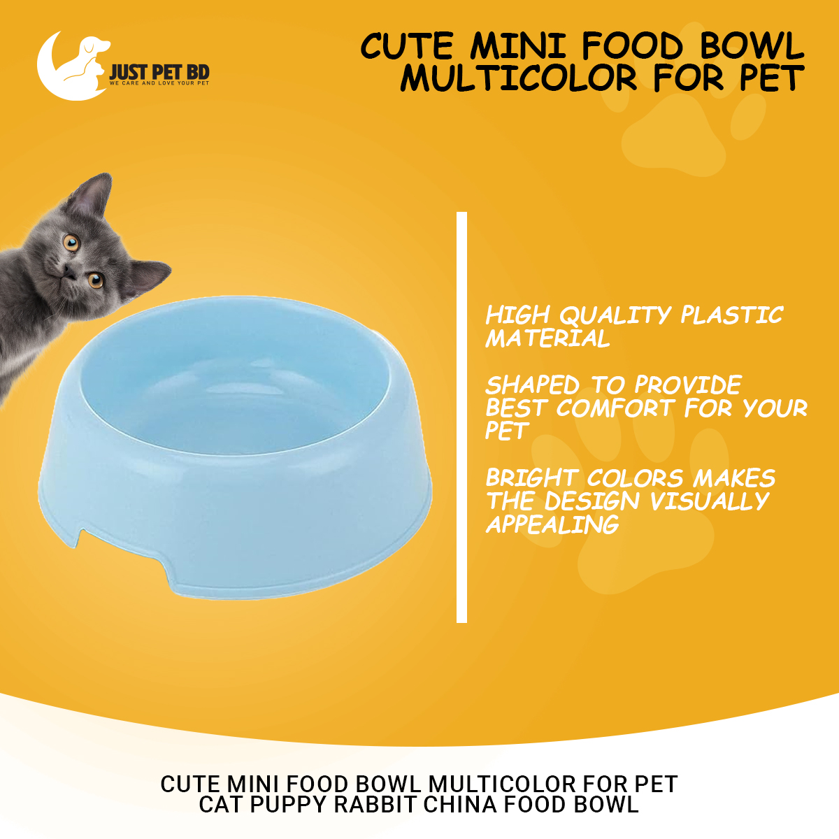 Picture of Cute mini food bowl Multicolor for pet cat puppy rabbit china food bowl
