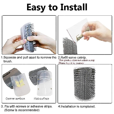 Picture of Cat Self Groomer, Cat Brush for Shedding Wall Corner Self Cleaning Slicker Brush Tool, Pet Grooming Supplies Massage Comb Toy Brushes Remove Cat Hair for Short Long Hair Cats Global Pet Shop