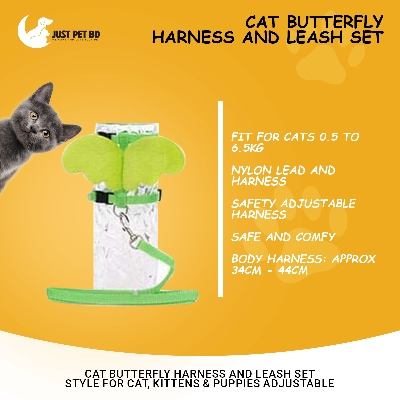 Picture of Cat Butterfly Harness And Leash Set style For Cat, Kittens & Puppies Adjustable