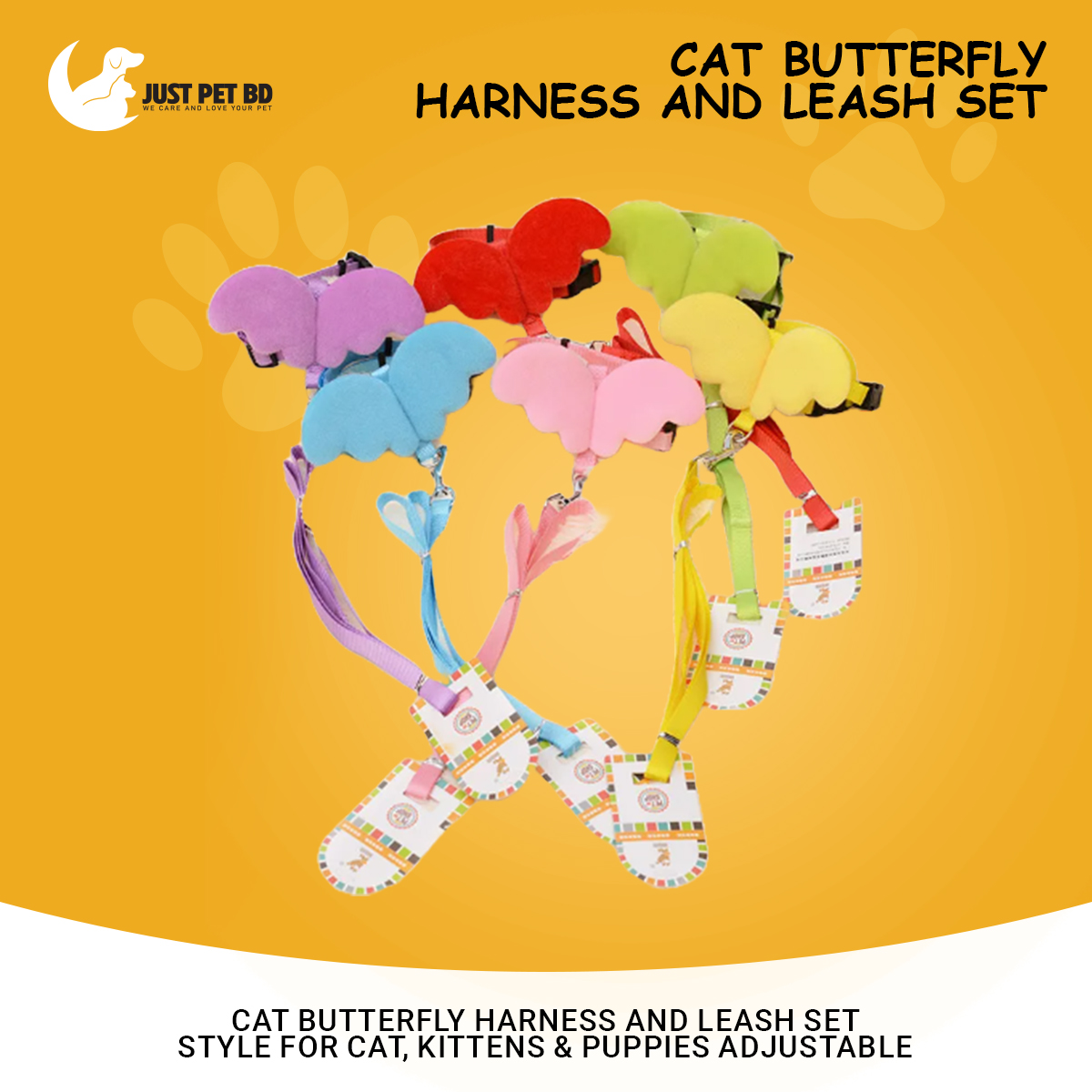 Picture of Cat Butterfly Harness And Leash Set style For Cat, Kittens & Puppies Adjustable